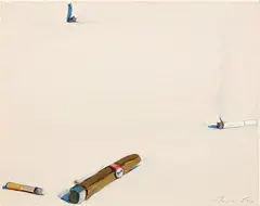 Wayne Thiebaud, Untitled (Three Cigarettes and a Cigar), 1973, oil on panel