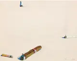 Wayne Thiebaud, Untitled (Three Cigarettes and a Cigar), 1973, oil on panel