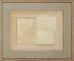 Ben Nicholson, Aug 62 (Copernicus), oil, pencil, ink and collage on cardboard laid on artist's prepared board, in artist's frame