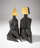 R.A. Lynn Chadwick, Pair of Sitting Figures VI, 1973, bronze