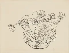Anemones by Henri Matisse, 1946, India ink on paper, sold Jun 2021
