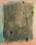 Joan Miró, Figures, watercolor and ink on paper