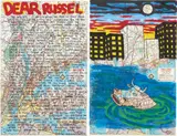 David Wojnarowicz, Dear Russell, 1984, mixed media on New York City maps, in 2 parts