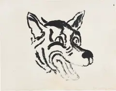 Untitled (Wolf) by David Wojnarowicz, 1983, ink on paper, offered Jun 2021