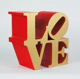Robert Indiana, LOVE (Gold Faces Red Sides), 1966, polychromed aluminum