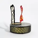 Roy Lichtenstein and Philip Glass, Modern Love Waltz, 1991–1992, Swiss movement, painted bronze, aluminum and wood