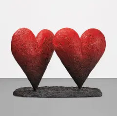 Jim Dine, Twin 6' Heart, 1999, painted bronze