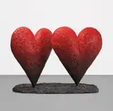 Jim Dine, Twin 6' Heart, 1999, painted bronze