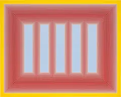 Temple of Spring Blue by Richard Anuszkiewicz, 1985, acrylic on canvas, offered Jun 2021