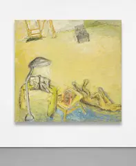 Yellow Studio by Susan Rothenberg, 2002-2003, oil on canvas, sold Jun 2021