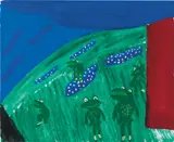 David Hockney, Frogs in the Garden, 1980, gouache on paper