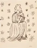 Henri Matisse, Vierge à l'enfant, 1948, ink on paper
