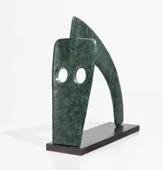 William Turnbull, Horse 2, 1987, bronze with a green patina on a black marble base