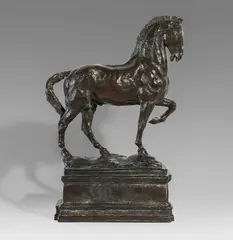 Émile Antoine Bourdelle, Cheval avec grand soubassement, étude pour le Monument au général Alvear, 1913, bronze