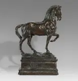 Émile Antoine Bourdelle, Cheval avec grand soubassement, étude pour le Monument au général Alvear, 1913, bronze