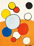 Alexander Calder, Bubbles on Orange, 1971, gouache and ink on paper
