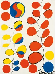 Six, Five, Nine by Alexander Calder, 1971, gouache and ink on paper, sold Jun 2021