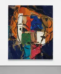 Manolo Valdés, Retrato de Dorothy IV, 2000, oil, tape and burlap collage on burlap