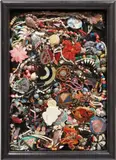 Arman, Ali Baba's Stash, 1967, accumulation of costume jewelry, in artist's painted wooden box covered with glass