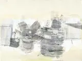 Robert Rauschenberg, Untitled, 1968, graphite, solvent transfer, and watercolor on paper