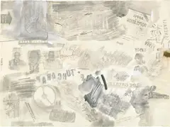 Robert Rauschenberg, Untitled (de Gaulle), 1961, solvent transfer, graphite and watercolor on paper