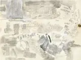 Robert Rauschenberg, Untitled (de Gaulle), 1961, solvent transfer, graphite and watercolor on paper