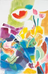 Ivon Hitchens, Flowers in a Blue Vase, 1970, oil on canvas
