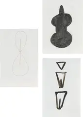 Ana Mendieta, Three works: (i–iii) Untitled, 1985, (i) ink on paper (ii) graphite on paper (iii) watercolor on paper