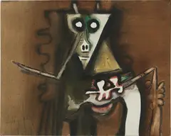 Sans titre by Wifredo Lam, 1974, oil on canvas, sold Jun 2021