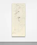 Salvador Dalí, Fantasmas del pasado junto a mitos de juventud con huevo frito sodomizado, 1976, black crayon on plastered wood