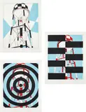 Allan D'Arcangelo, Three works: (i) Watertower; (ii) Watertower with Rectangles; (iii) Watertower with Target