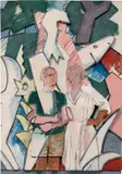 Larry Rivers, Cubism Today–Broad Stroke (Roy and Dorothy Lichtenstein), 1986, oil on collaged canvas on sculpted foamboard, mounted to panel