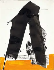 Basque Suite #50 by Robert Motherwell, 1970, gouache and lithograph on paper, sold Jun 2021