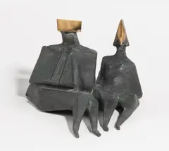 Sitting Couple by R.A. Lynn Chadwick, 1983, bronze, sold Jun 2021