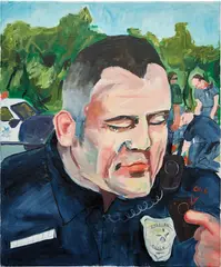 Policeman by Celeste Dupuy-Spencer, 2016, oil on canvas, sold Jun 2021
