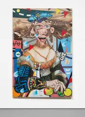 Allison Zuckerman, The First Royal Portrait, 2018, acrylic and archival CMYK ink on canvas