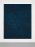 Jennifer Guidi, Orion (Blue Painted Sand SF #1F Mandala), 2016, sand, acrylic and oil on linen