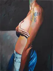 Sam McKinniss, Killer Pussy (Gabi), 2015, oil on canvas