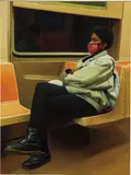 Devon Rodriguez, Girl on Subway, 2021, oil on panel