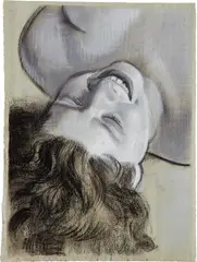 John Currin, Amanda, 2003, charcoal and Conté on paper
