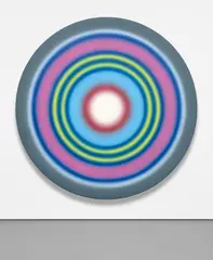 No. 138 VIERZEHNTERJUNINEUNZEHNHUNDERTNEUNUNDNEUNZIG by Ugo Rondinone, 1999, acrylic airbrush on canvas mounted to board and silkscreen on Plexiglas plaque, sold Jun 2021