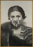 Francesco Vezzoli, Olga Forever (Olga Picasso, ca. 1930 I), 2012, oil, laserprint and embroidery collage on canvas, in artist's frame