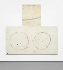 Joe Bradley, Bust, 2010, oil on canvas, in 2 parts