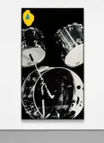 Noses & Ears, etc. (part two): (yellow) face with (blue) nose and drums by John Baldessari, 2006, digital photographic print and acrylic on foam PVC board, sold Jun 2021
