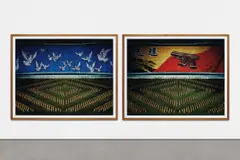 Andreas Gursky, Pyongyang II, 2007, chromogenic print, in artist's frame, diptych
