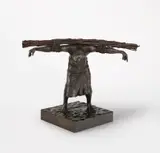 Robert Longo, Heretic (After Goya's Procession of the Flagellants), 2013, cast bronze with a terracotta finish and leather