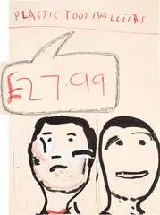 Plastic Footballers by Rose Wylie, 2003, marker, crayon and paper collage on paper, sold Jun 2021