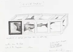 Leviathan by Damien Hirst, 2006, pencil on paper, sold Jun 2021