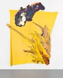 Rodney McMillian, comet, 2015, latex on bedsheet
