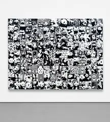Untitled (panda #2) by Rob Pruitt, 2013, acrylic on linen, sold Jun 2021